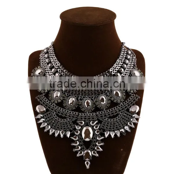 Wholesale Chunky Statement Necklace in China Crystal Jewelry Diamond Jewellry photo-4