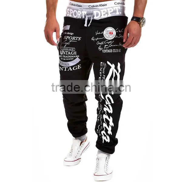 2016 Men Jogger Pants Customized Grey With Drawstring Latest Design photo-6