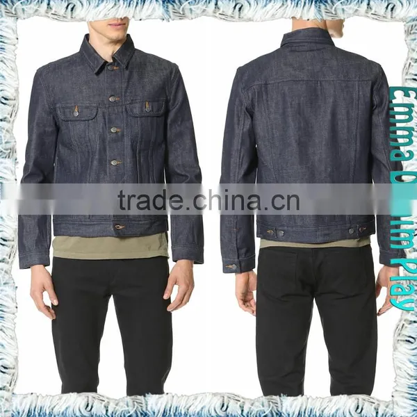 Spring Fall Casual Wear Slim Fit Mens Black Short Denim Jacket Wholesale photo-4