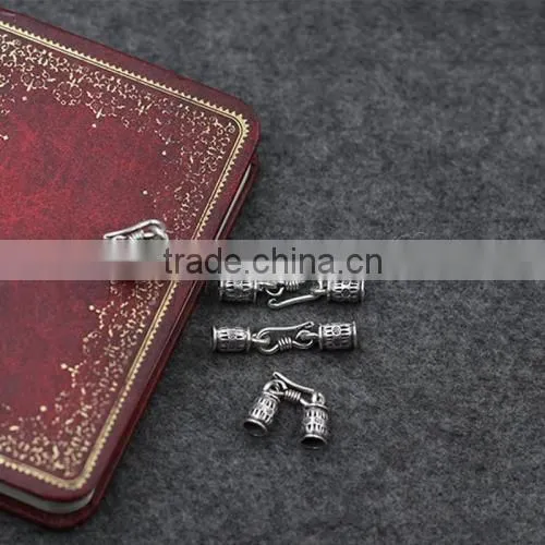 New Thailand Sterling Silver Hook and Eye Clasp End Cap With Hole 5mm photo-4