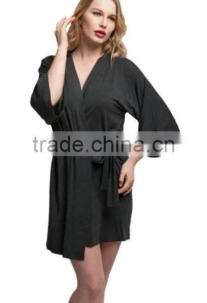 Cheap Cotton Short Kimono Modal Bathrobe photo-5