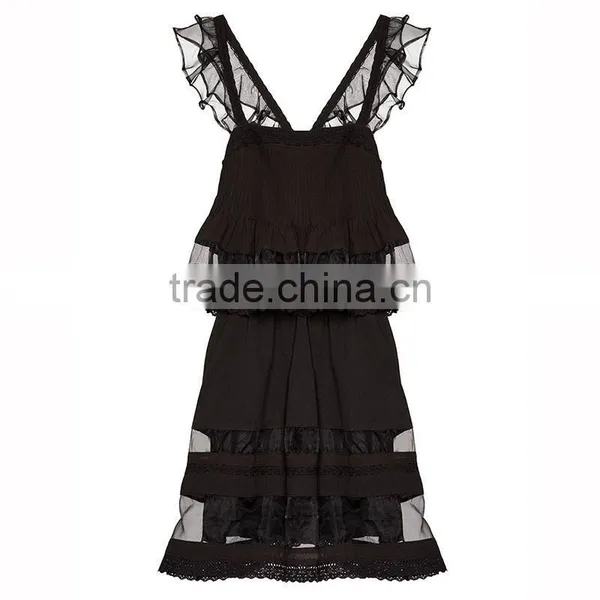 Fashion Womens Spaghetti Strap Slim Party Wedding Dresses Ladies Nigerian Elegant Lace Styles Ruffle Dress photo-2