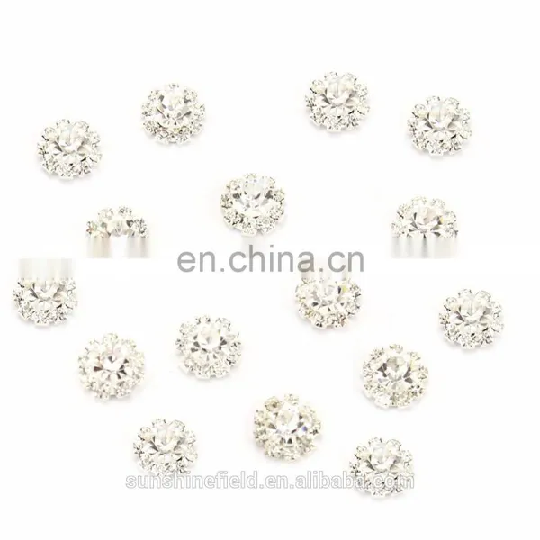 Alloy Rhinestone Button Clear Crystal for Accessories Silver Plating photo-2