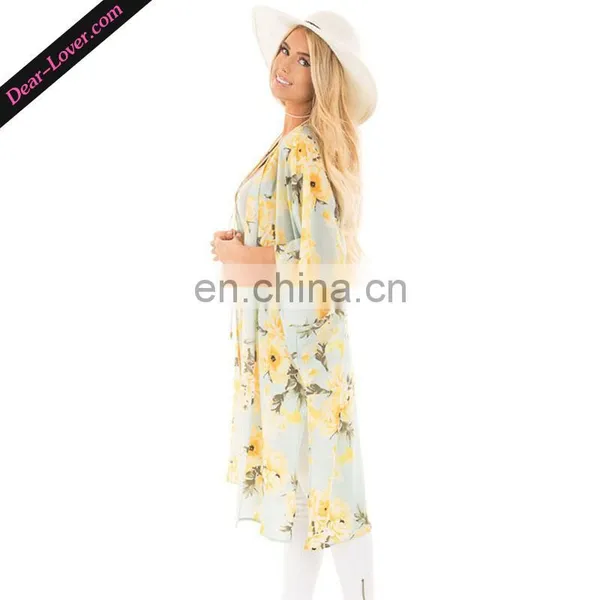 Hot Selling Summer Floral Side Slit Beach Dresses Wholesale photo-2