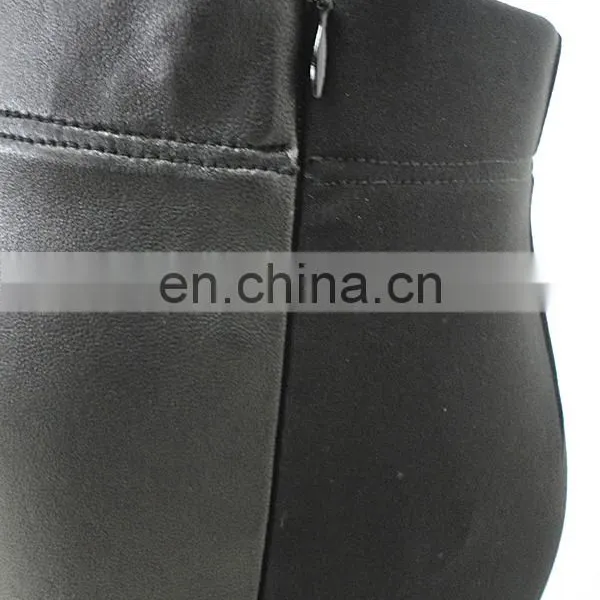 Wholesale Stretch Knit Panel Leather Legging Stretch Pants photo-6