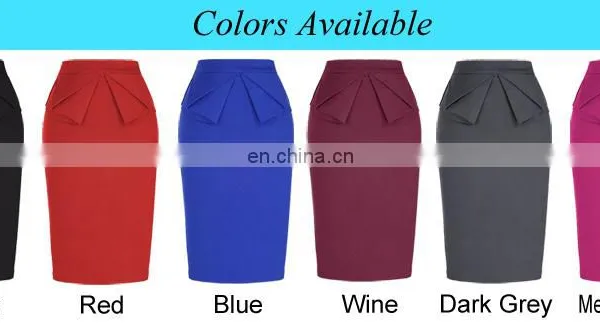 Grace Karin Womens Solid Color High Stretchy Hips-Wrapped Grey Vintage Retro Pencil Skirt CL010454-5 photo-6