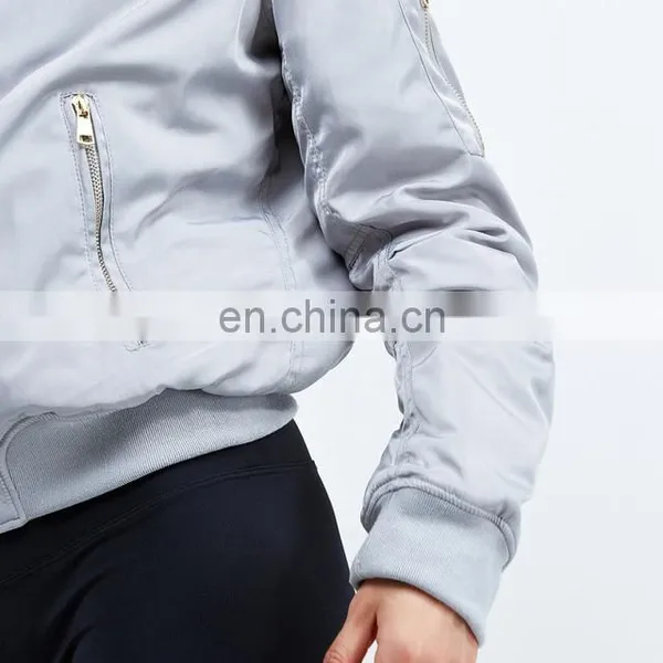 Bomber Custom Gym Hooded Outdoor Sport Polyester Zip Yoga Windproof China Coat OEM Bamboo Cotton New Women Winter Jacket photo-6