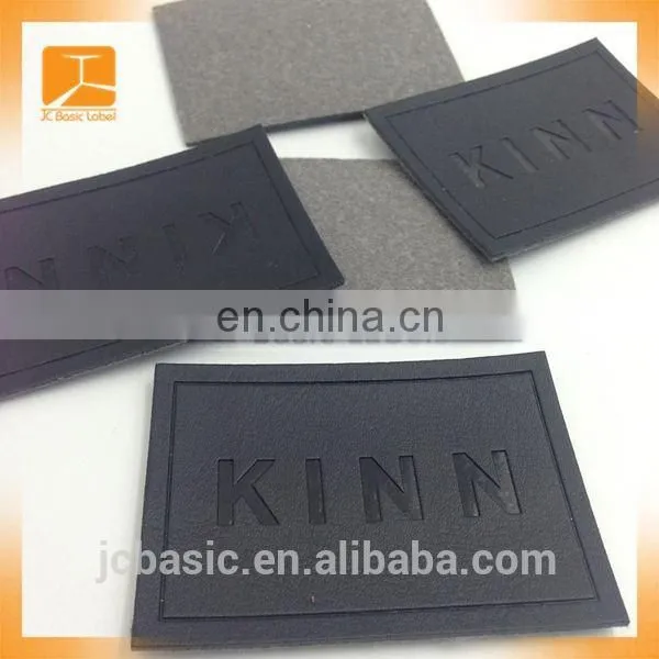 Custom Branded Jeans Denim Embossed Leather Patch Label photo-3