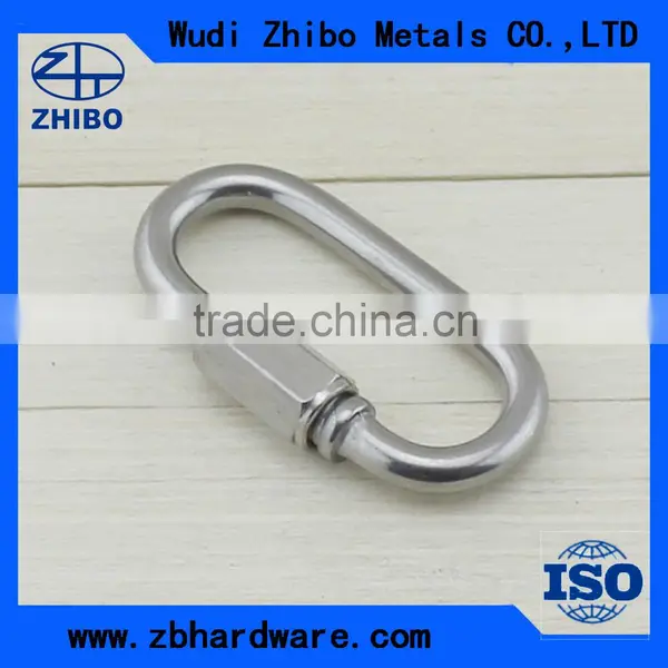 High Polished Stainless Steel Material Oval Shaped Quick Link Carabiner Spring Carabiners photo-3