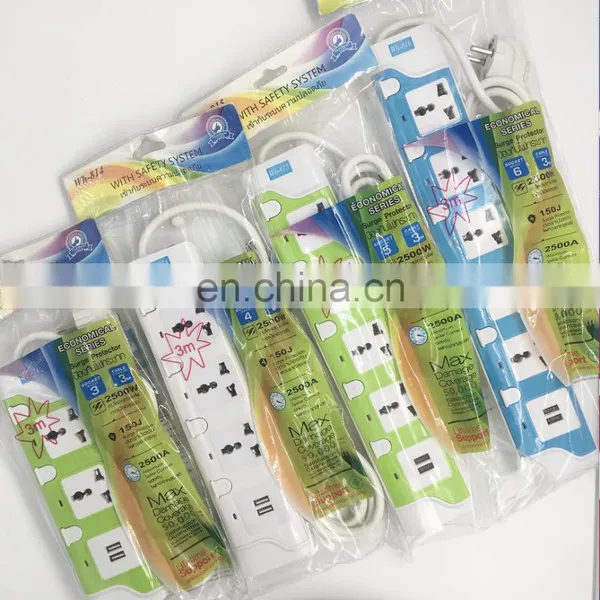 Multiple Power Socket 3m Wire Color Multi Outlet Electrical Extension Socket photo-3