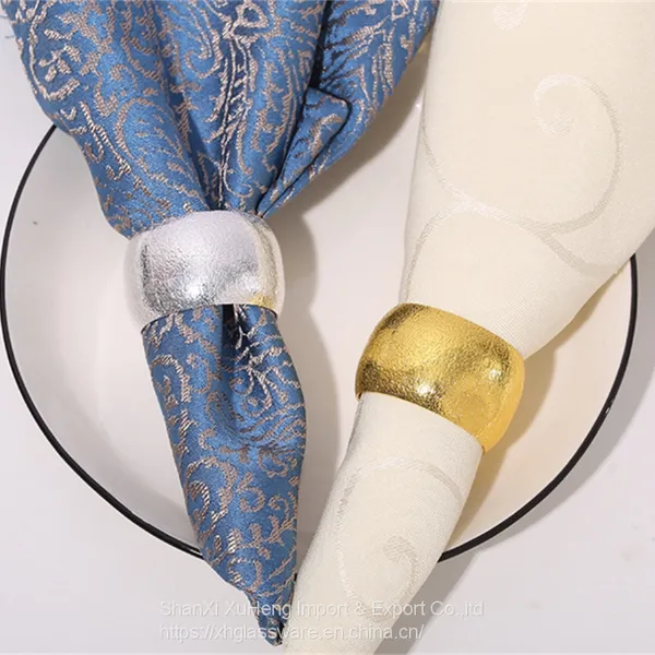 Metal Round Luxury Gold Napkin Rings For Wedding and Dinner Table Party photo-2