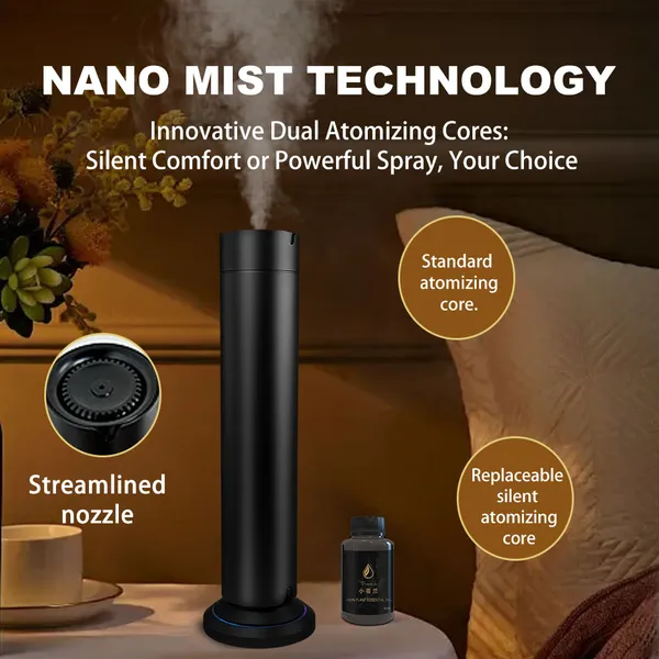 Premium Modern Design Aluminum Alloy Aroma Diffuser 150ml Bluetooth APP Remote Control Home Bedroom Decor Scent Machine photo-2
