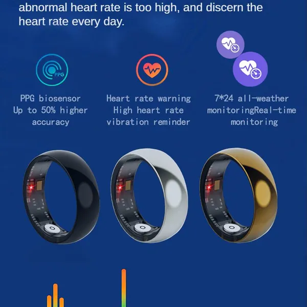 Mart Ring With Heart Rate Blood Oxygen Step Counting Sleep Monitoring and Body Temperature Monitoring photo-4