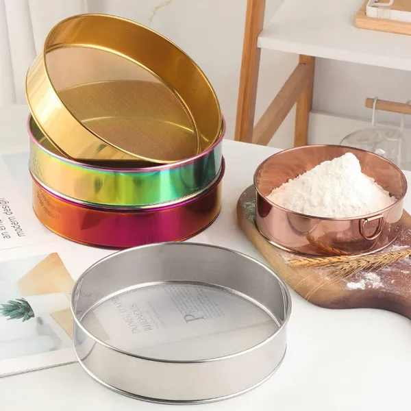 Stainless Steel Flour Sifter, Kitchen Cake Flour Fine 80 Mesh Strainers Sieve for Baking Cake Bread photo-2
