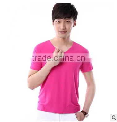 Fashion 100% Cotton High Quality V Neck OEM t Shirts photo-6