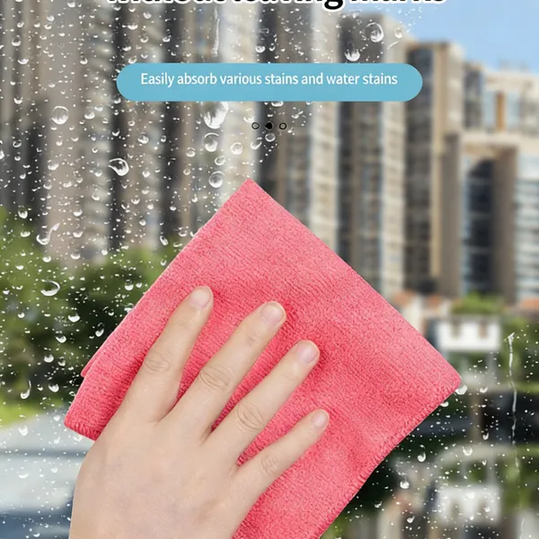 Factory Wholesale Rainbow Microfiber Cleaning Cloths Bulk Assorted Color Lint Free Household Rags photo-2
