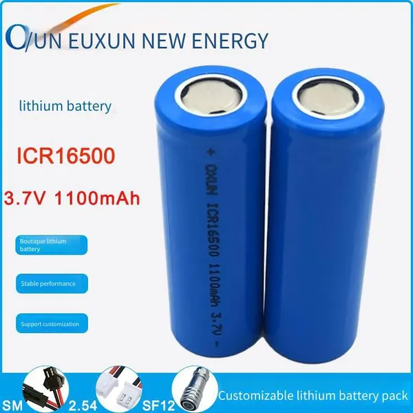 oxun аккумулятор икр16500 на основе лития, 3,7 В, 1100 мАч, для фонарей с высокой интенсивностью света, измерительных приборов, камер и лазерных указок