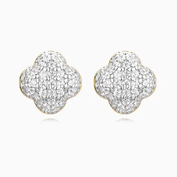 Shining Star Jewelry Micro Pave Zircon Hip Hop Men Iced Out Flower Stud Earrings photo-2