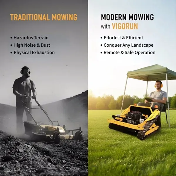 Vigorun VTLM800 Rc Mower Forced Lubrication Engine, Remote Hazard Avoidance Robot Crawler Mower for Mountainsides