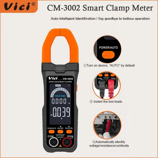 CM-3002 Auto-Ranging Clamp Multimeter for AC/DC Voltage & Resistance photo-3