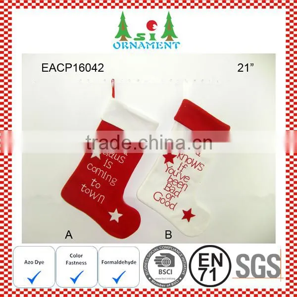 Red and White Knit Christmas Sock photo-5