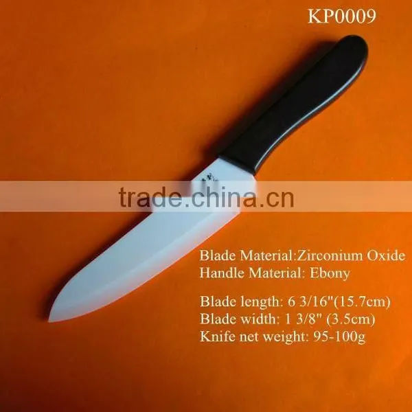 With Ceramic Blade Ebony Wooden Handle Butcher Knife