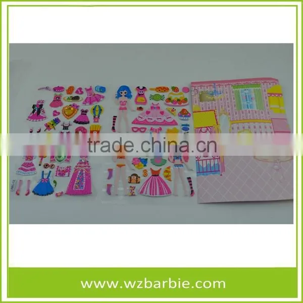 Fashion Wholesale Change Clothes Beautiful Puffy Stickers For Kids photo-2