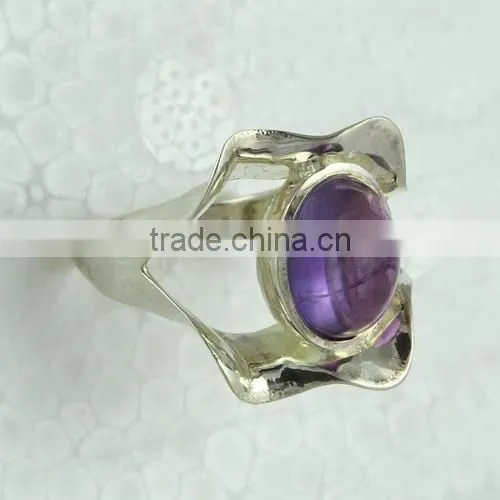 Fantastic Purple Amethyst Ring, Gemstone Silver Jewellery, Online Silver Jewellery photo-5