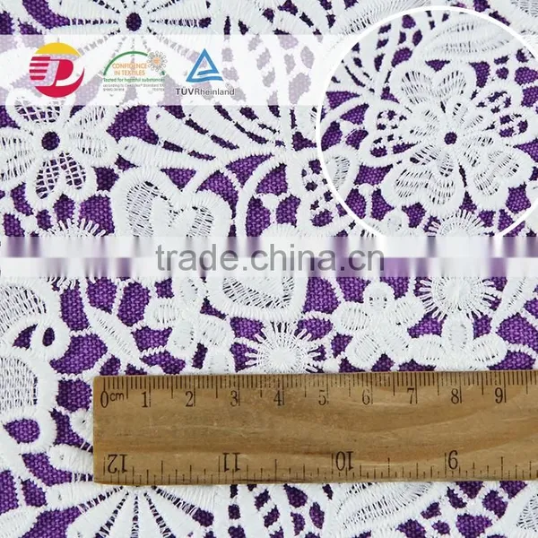 Wholesale High Quality 100 Poly Bulk White Lace Fabric Blouses Heavy African Lace Fabric Swiss Voile Lace photo-3