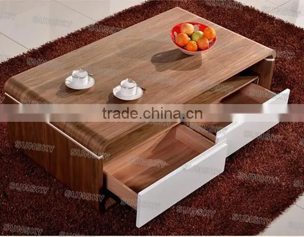 Hot Selling Design MDF Coffee Table With White Drawers 1456A photo-6