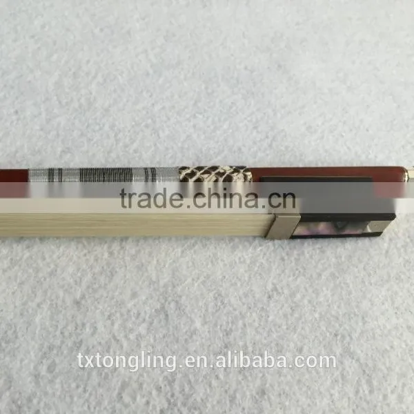 China Hot Sale High Quality Round Shape Solid Violin Bow With Ebony Frog photo-2