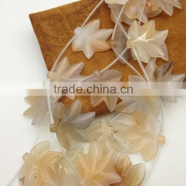 Wholesale Price Natural Mixted Color Agate Stone Leaf Gemstone Shape Carved Leaf Semi Precious Loose Gemstone Beads photo-3