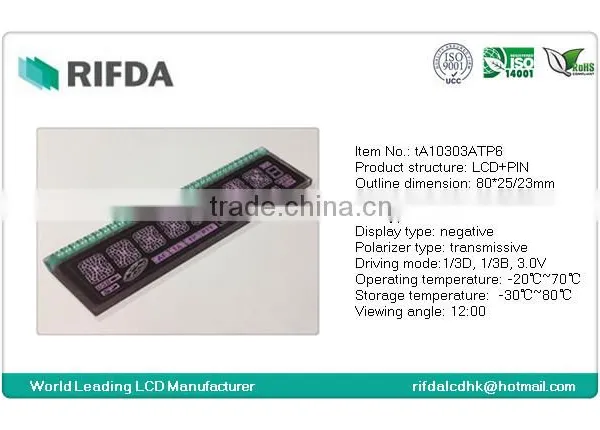 Single Side Pin TN VA 14 Segment Lcd Display 8 Digit photo-2