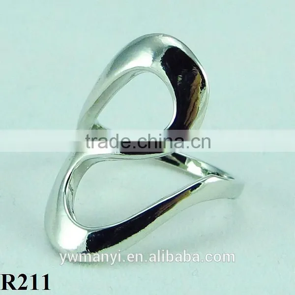 Simple Design Fashionable Unique Plating Silver Ring R211 photo-3
