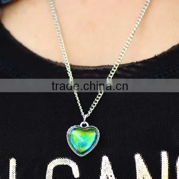 2016 New Fashion Gift Color Change Mood Heart Pendant Necklace for Wholesale Supplier's Choice photo-3