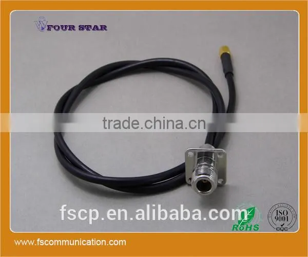 RG58 Cable Assembly With SMA Male Crimp to N Female Crimp 25.4mmSQ Flange Connetcors photo-2
