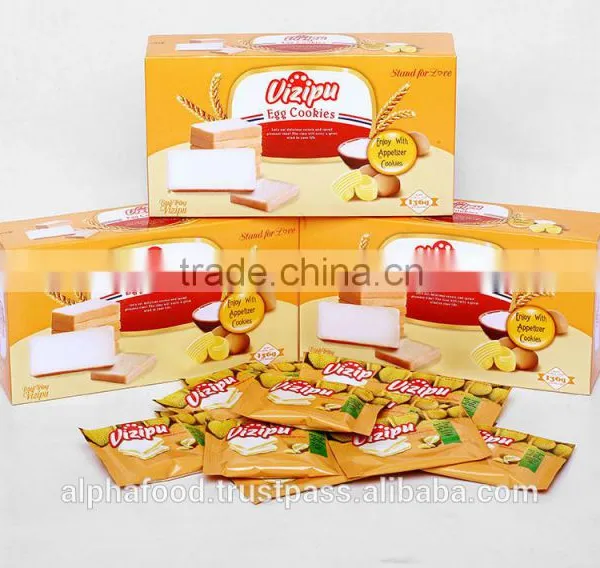 Vizipu 136g/bag Egg Cookies - CREAMY BUTTER BISCUITS
