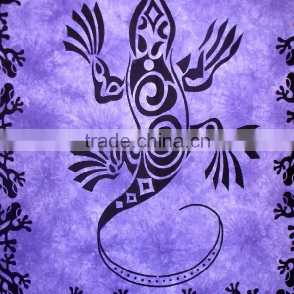 Indian Lizard Print Tapestry Wall Hanging Wild Life Cotton Double Bedspread Wall Decor Art photo-3