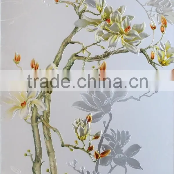 Wholesale Decorative Wall Hanging Glass Painting Pictures Of Flowers photo-6