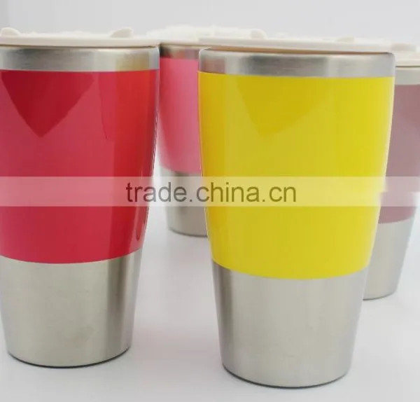 High Quality Fashionable Customized Double Wall Auto Mug/travel Mug