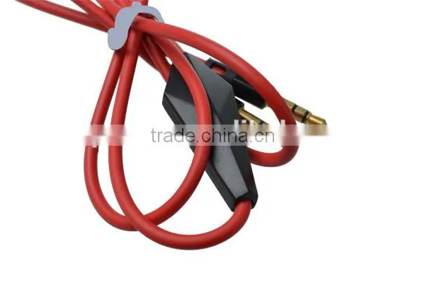 High Quality Handsfree 3.5mm Aux Cable Male to Male With MIC and ON/OFF Button for Car photo-3