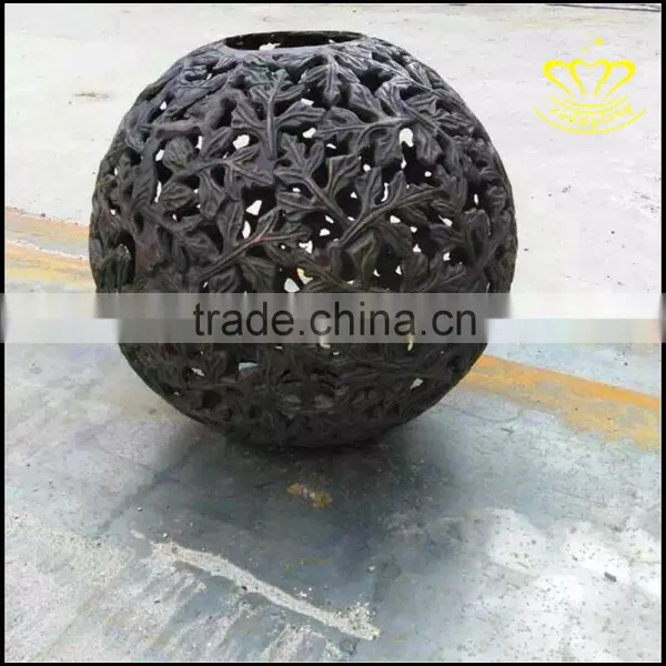 Upscale Mall Theme Bronze Sculpture Square Stainless Steel Hollow Ball Art