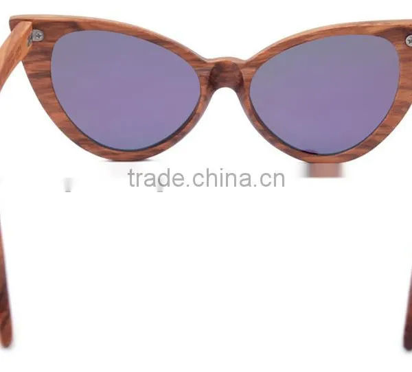 Vintage Butterfly Shape Frame Natural Wood Sunglasses With Custom Logo photo-3