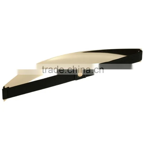 NEW Women Elastic Metal Waist Belt Metallic Bling Gold Plate Slim Simple Band photo-3