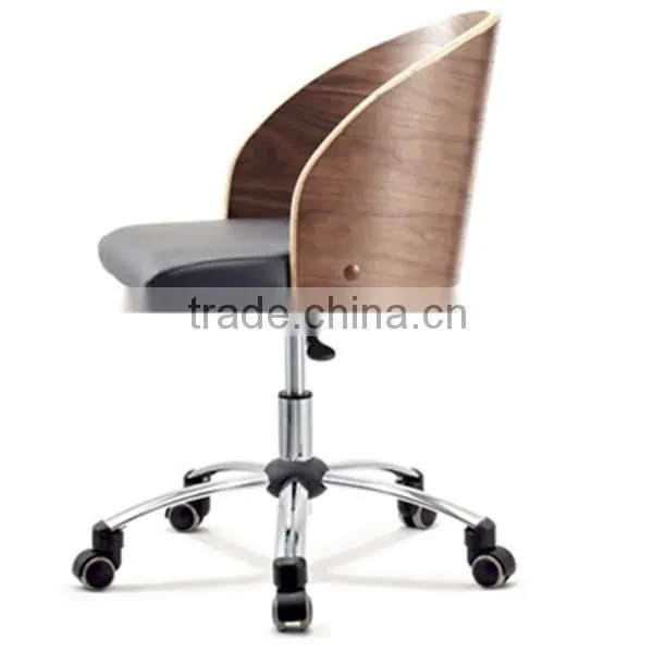 Modern Home Walnut Wood Furniture Plywood Leather Office Dining Chair HY2006 photo-5