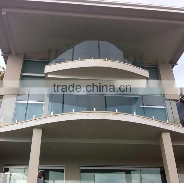 Safety Glass Fence Design By Stainless Steel Spigots With Tempered Glass Sheet Combination/Frameless Glass Railing photo-5