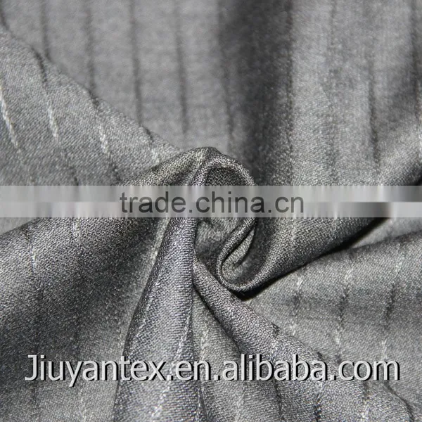 China Manufacturer High Quality T/R/W 65/25/10 Woven Stripe Plain Weave Wool Cashmere Shinning Suitings Fabric for Italy Market photo-5