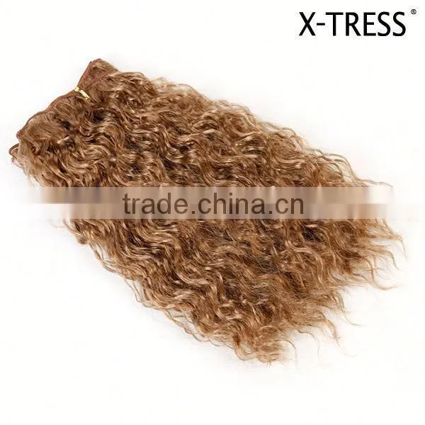 27 Strawberry Blond Modern Style Excellent Quality Long Curl High Tempreture Flame Retardant Synthetic Hair Extension Weaves photo-3
