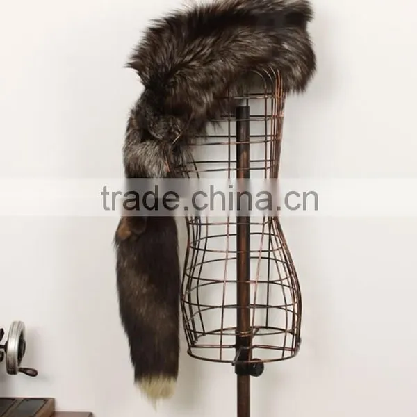 New Style Fashion Real Silver Fox Fur Long Scarf 1323 photo-4