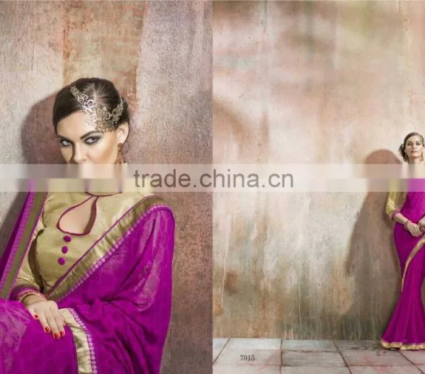 Bordered Embroidery Worked Elegance Designer Sarees photo-2